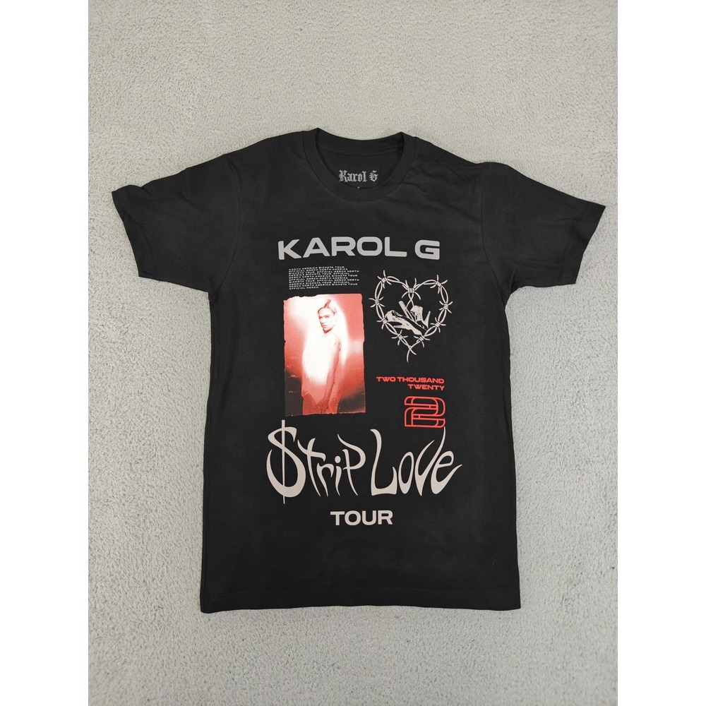 Karol G Shirt Womens Small Black $trip Love Tour 2022 Concert Graphic Tee Music‎
